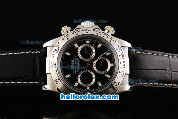 Rolex Daytona Chronograph Automatic White Case with Black Dial - Click Image to Close